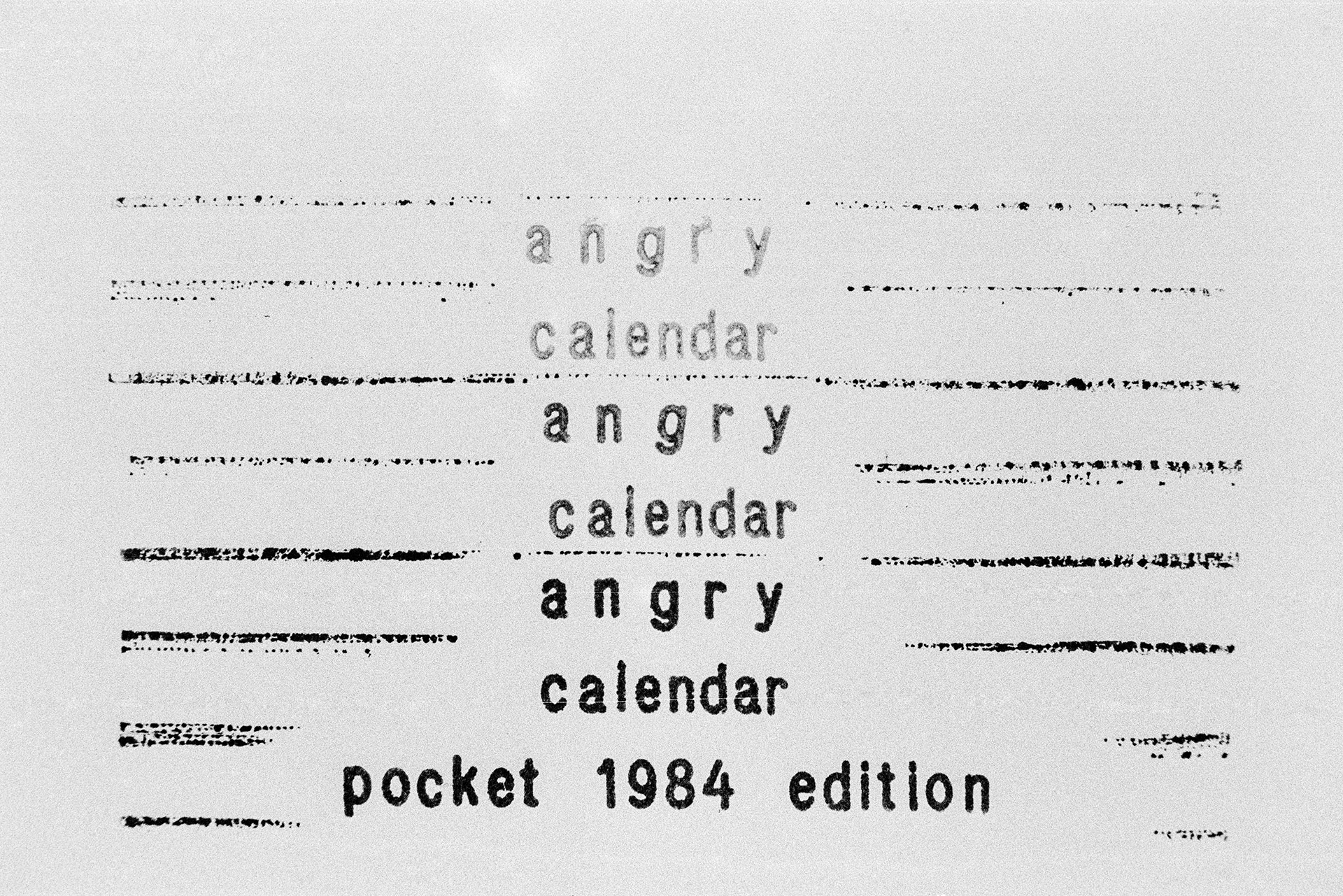 Angry Calendar - Original Title Page