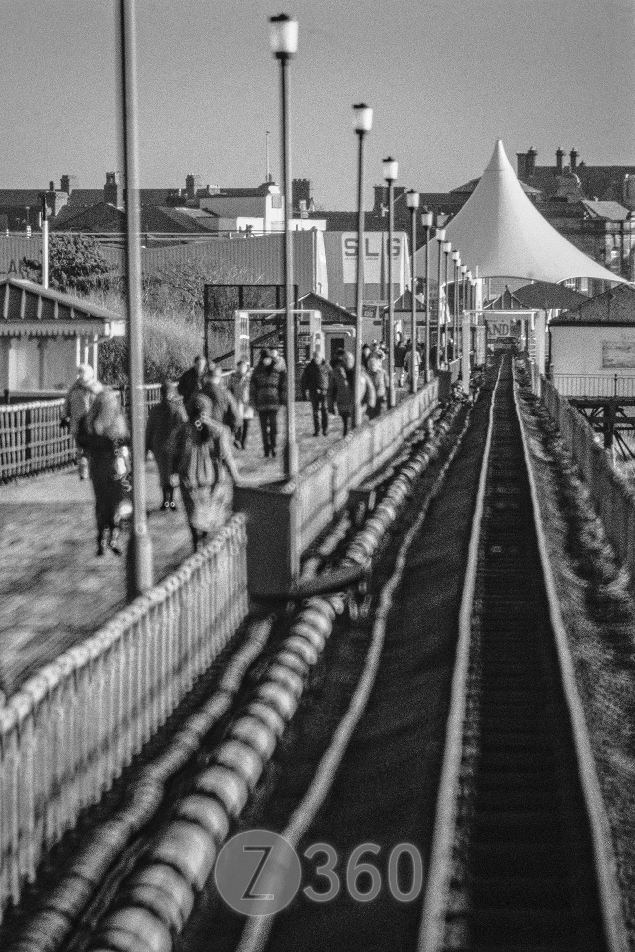 View down the tracks -mirror lens
