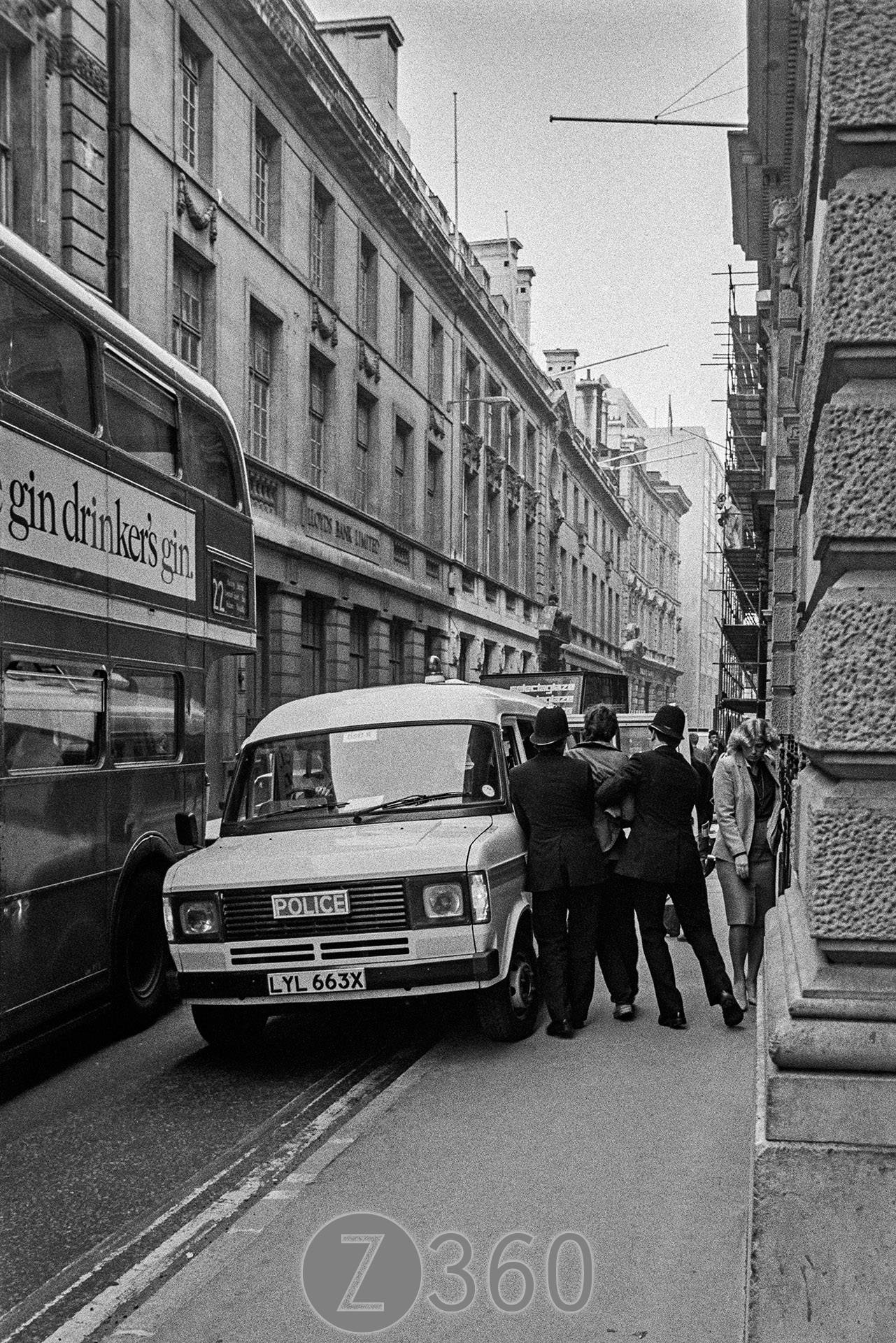 Arrest and into the van