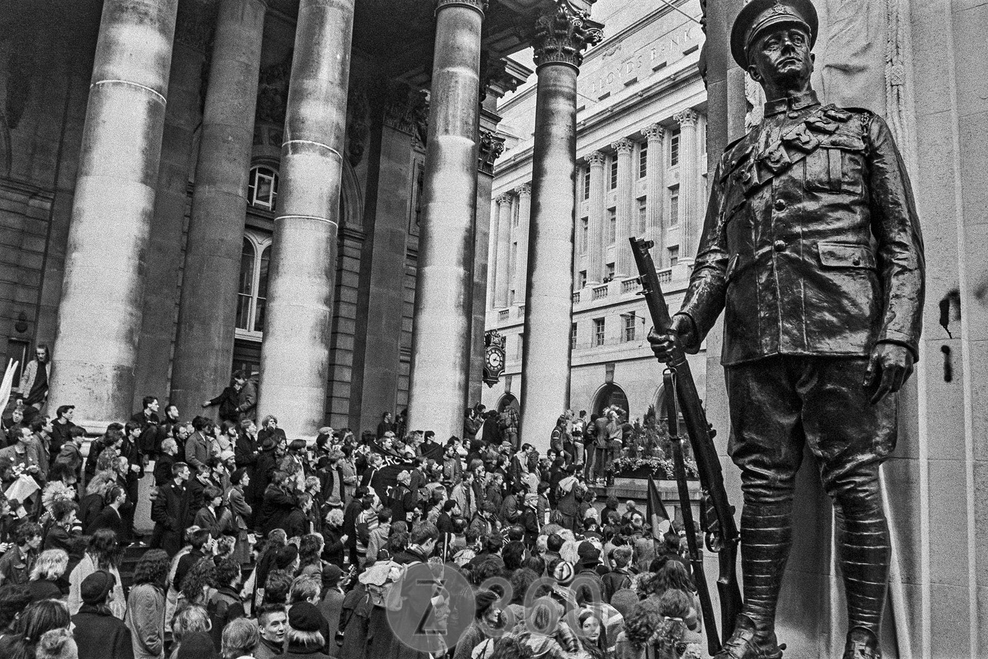 London Troops War Memorial surveys the scene