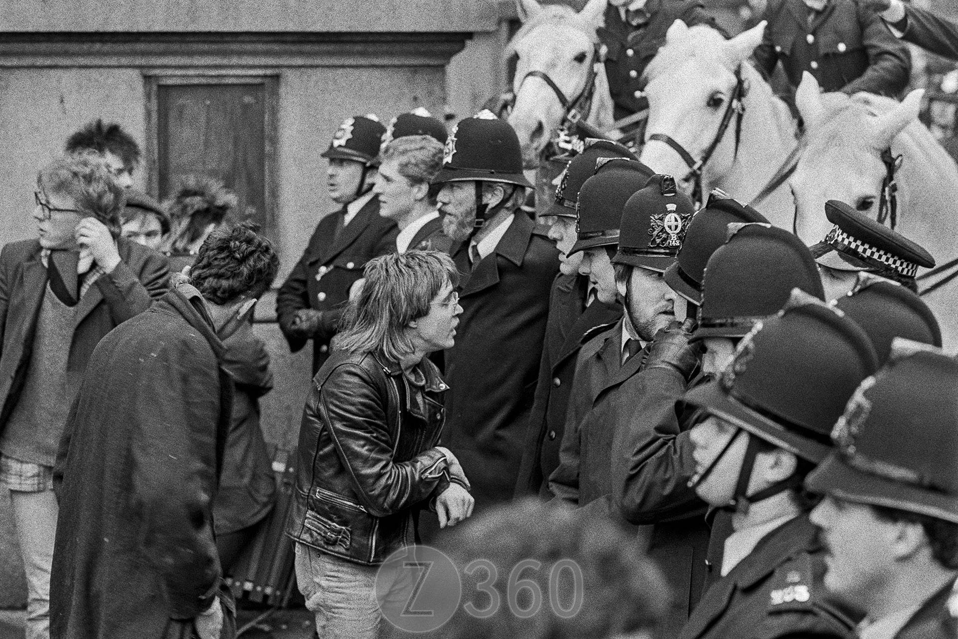 Protestor pleads with the Police