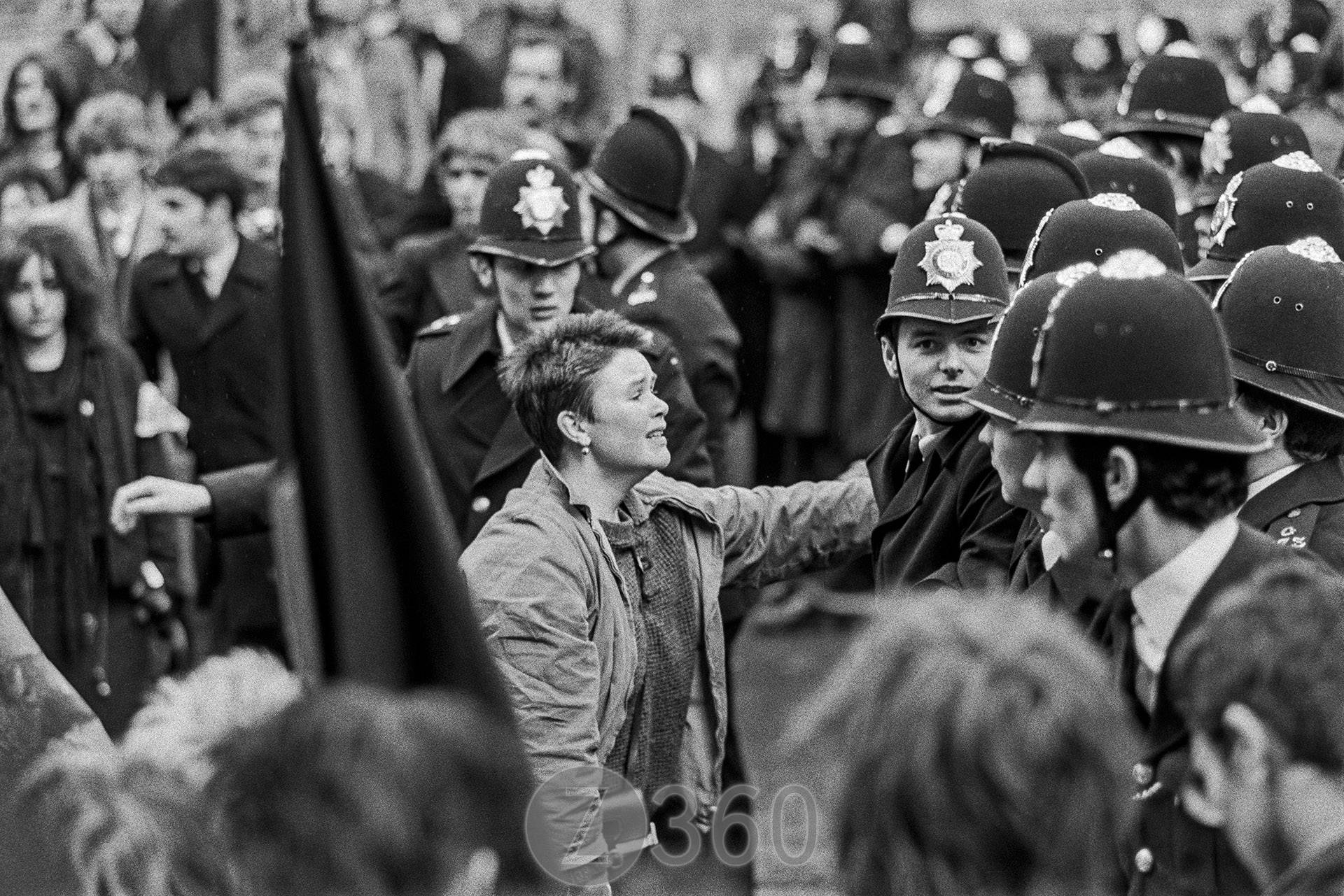 Protestor pleads with the Police