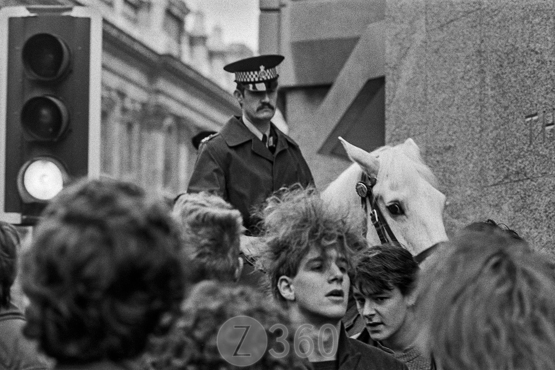 Mounted Police outside The Stock Exchange