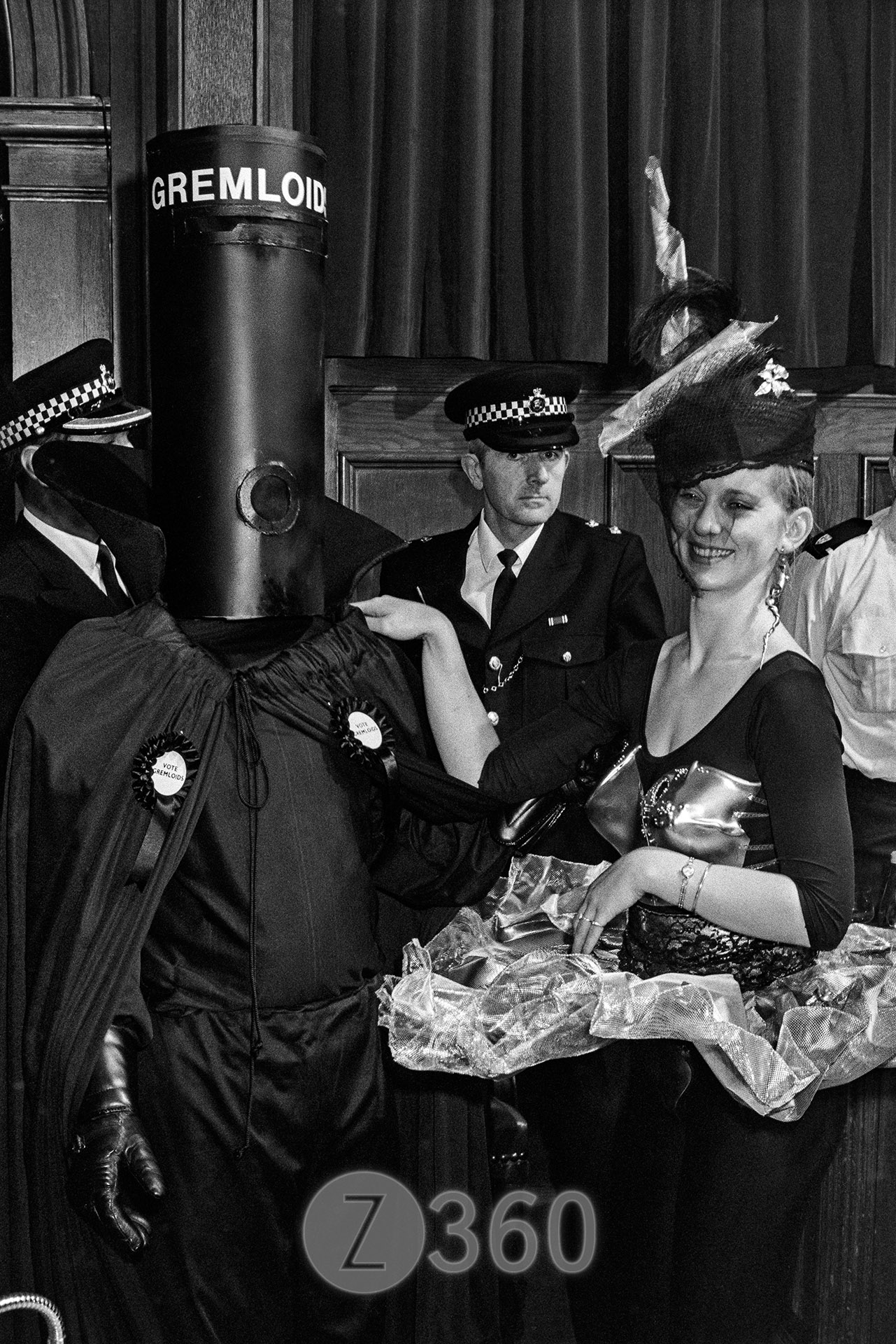 Michaelle St Vincent and Lord Buckethead pose