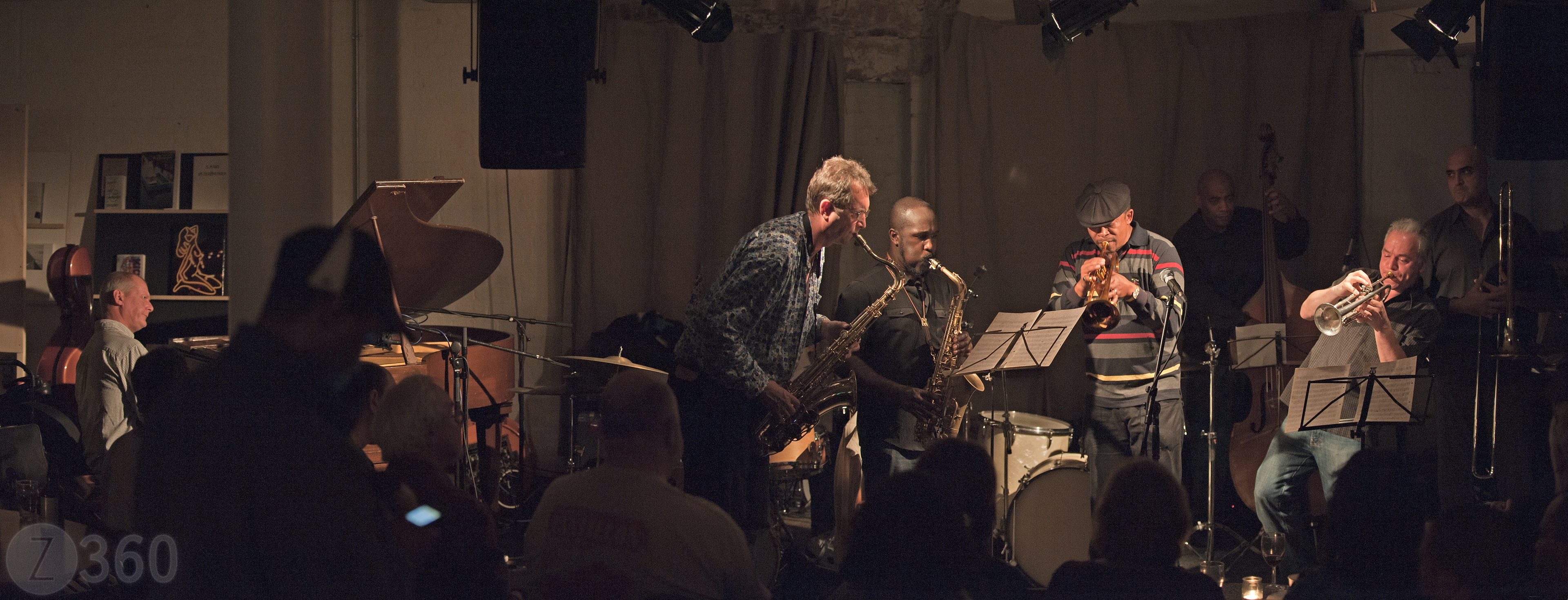 Claude Deppa with Tony Kofi on sax and Chris Batchelor on trumpet 